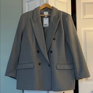 Gray Double-Breasted Women's Blazer/Jacket